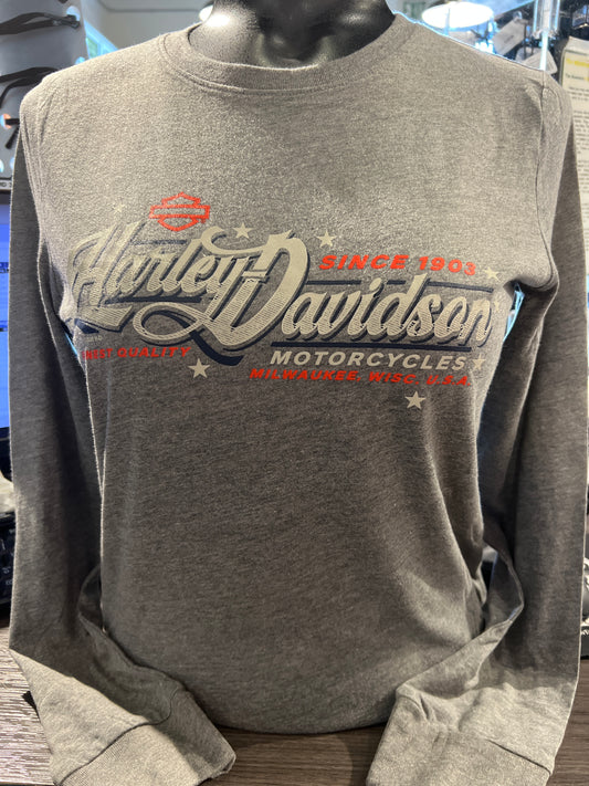 H-D PATRIOTIC WMNS L/S